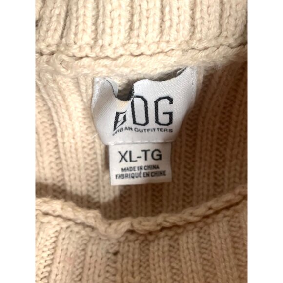 BDG URBAN OUTFITTERS Beige Distressed Turtleneck Sleeveless Women's Sweater XL - Picture 4 of 7